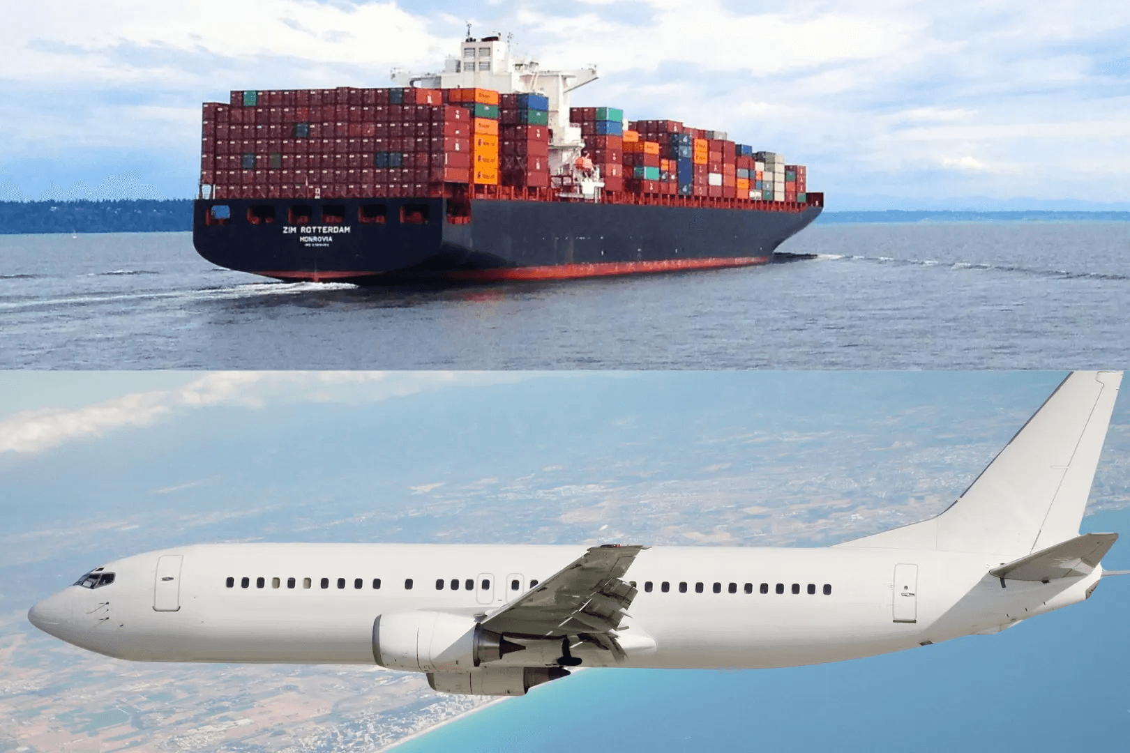 Avión y Barco